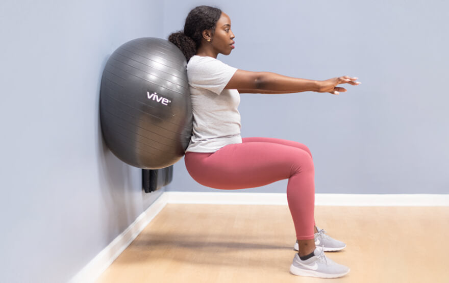 Woman exercise yoga ball