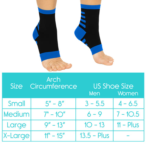 ankle compression sock sizing chart