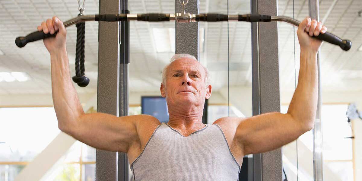 elderly man doing exercise