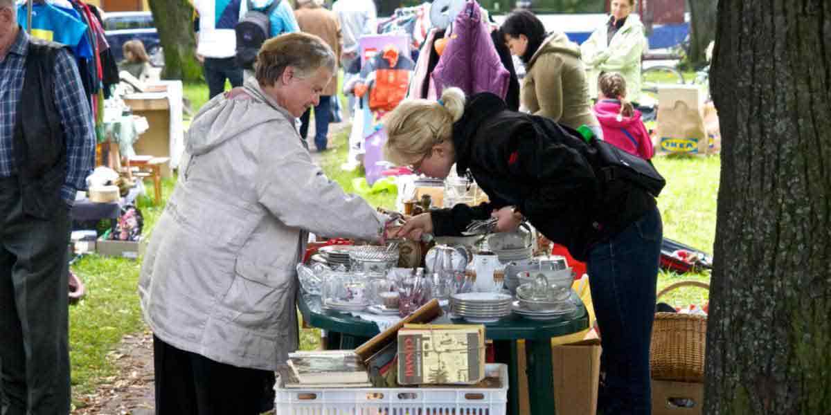 woman shopping at flea market