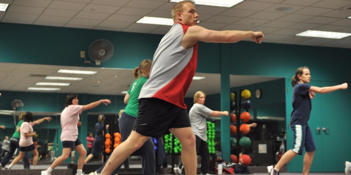 group exercise class at gym