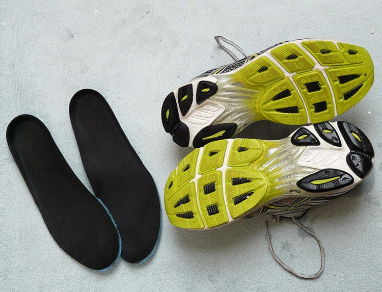 insoles and rubber shoes