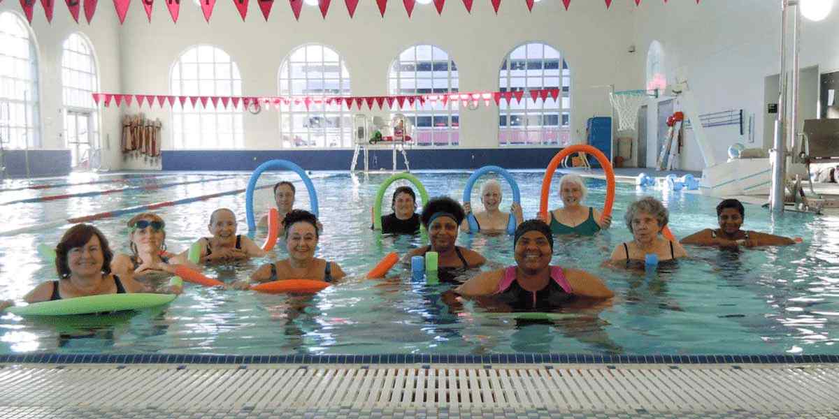 group water aerobics class