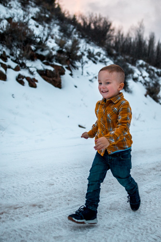 Smiling kid during trip