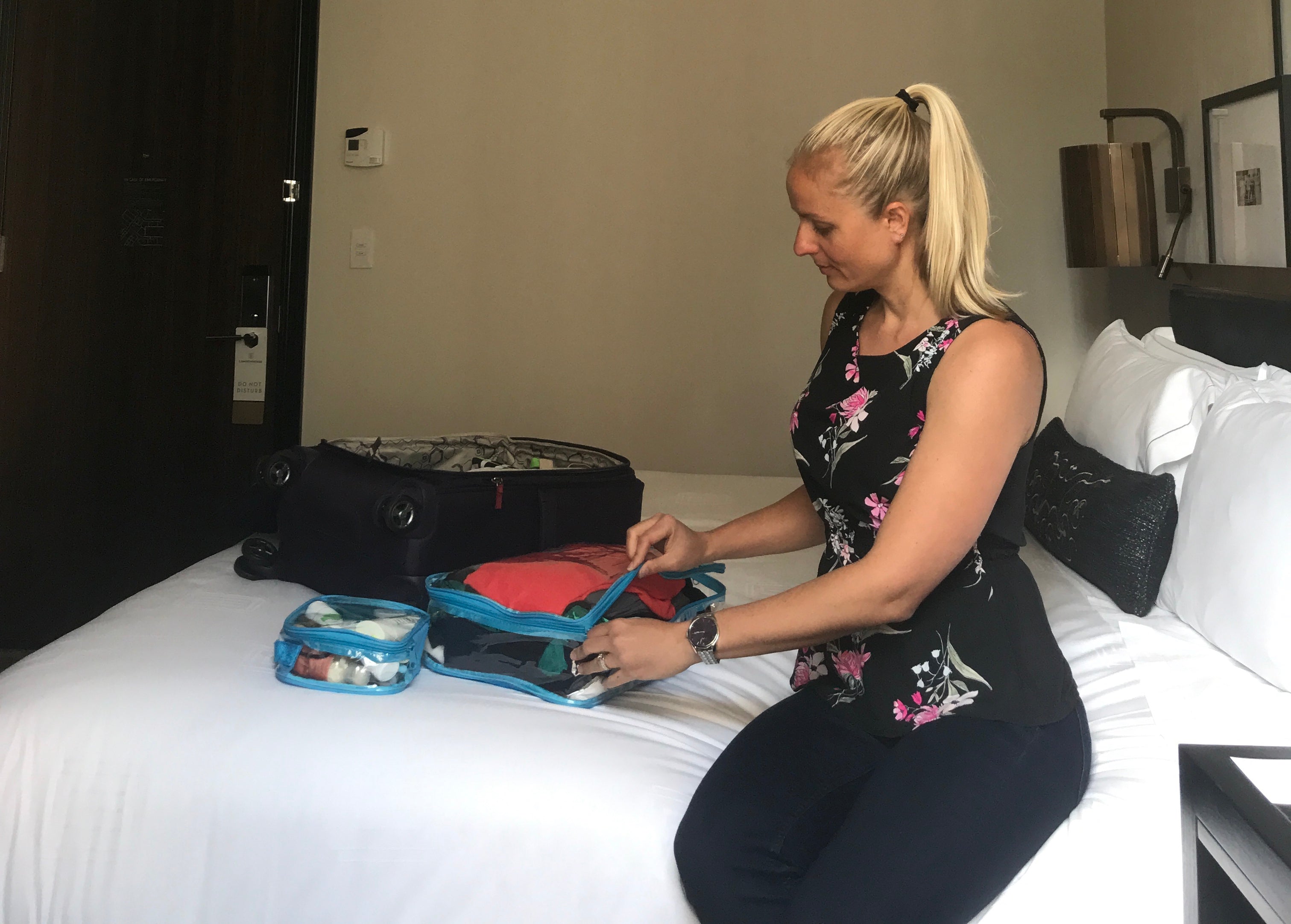 Jenna Braddock loving the efficiency of EzPacking on one of her many business trips! 