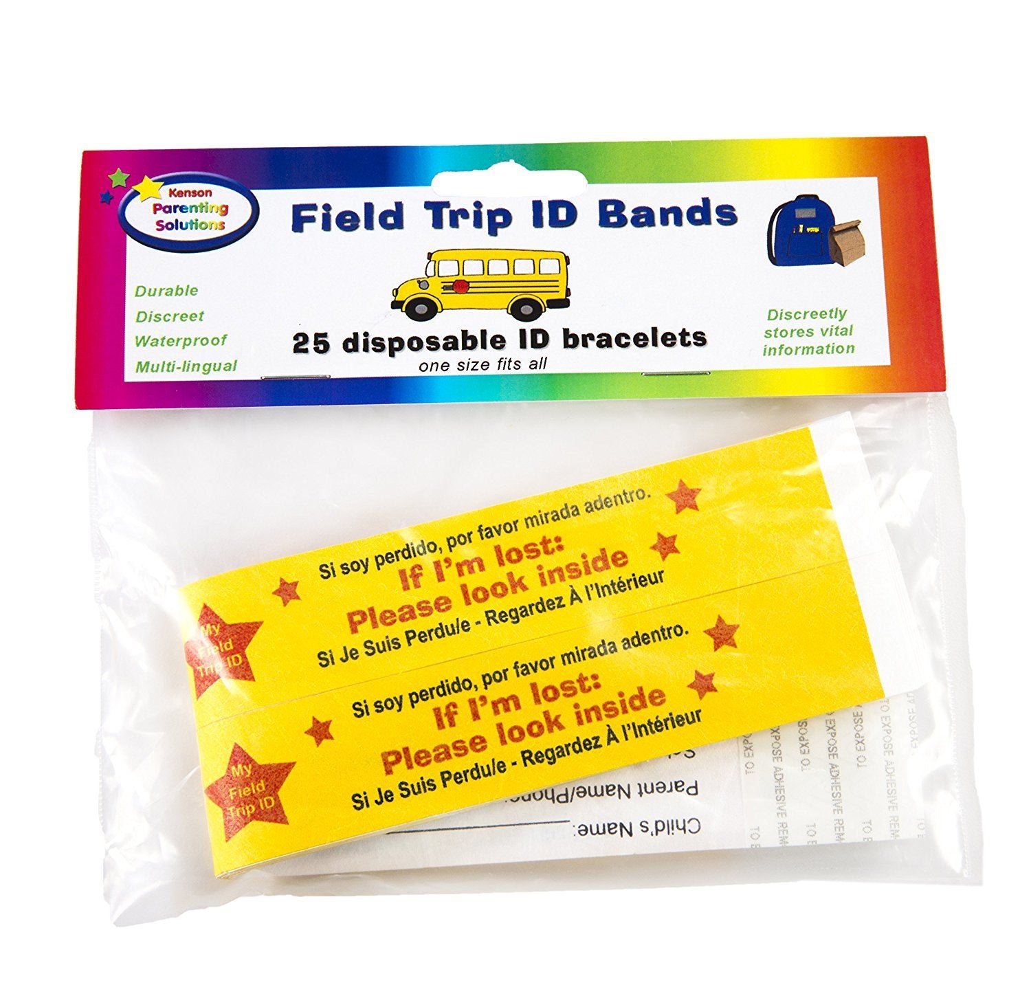 Safety ID band for lost kids