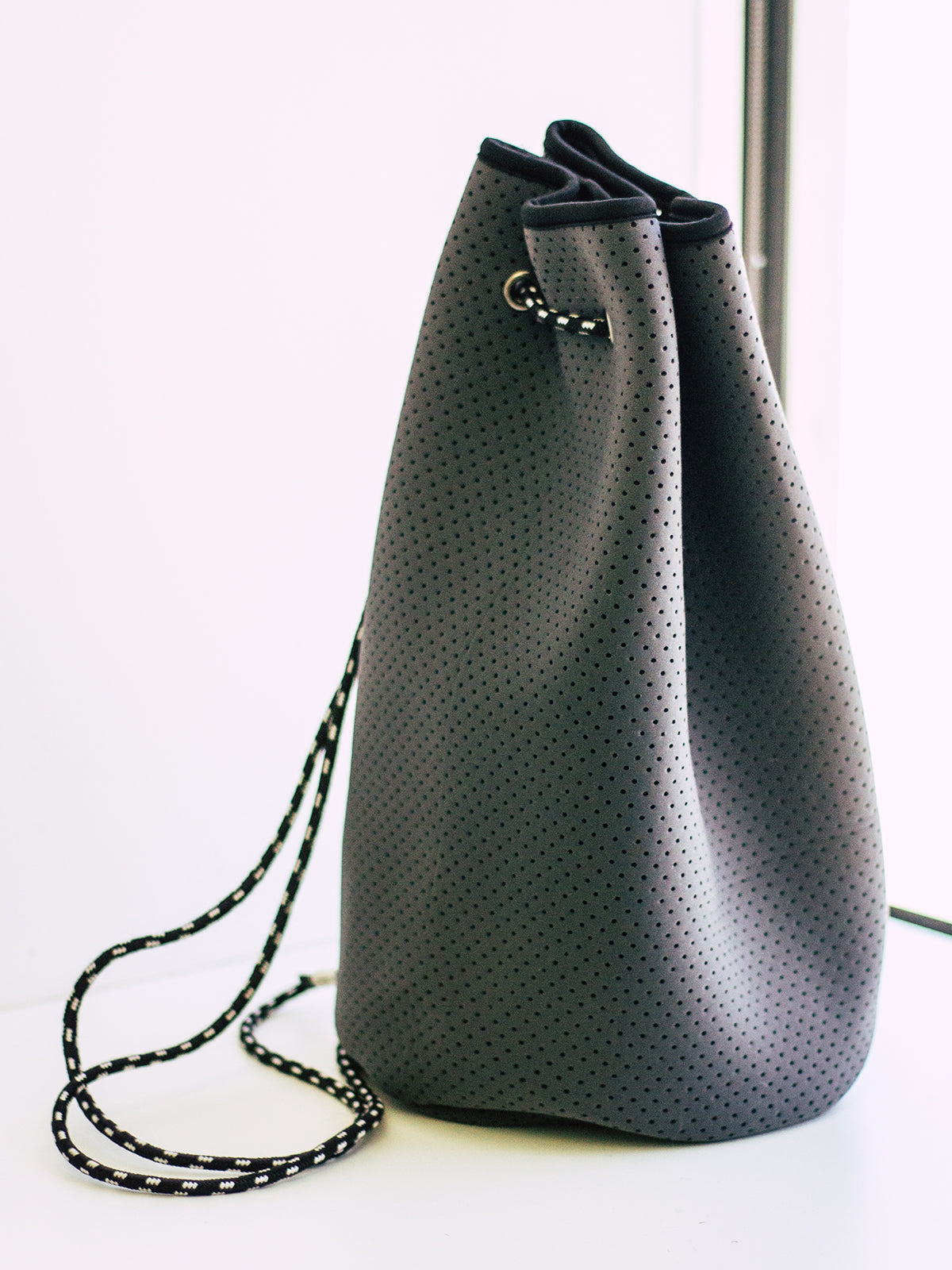 LET'S GET STARTED GREY NEOPRENE BAG