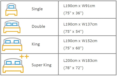 bed sizes