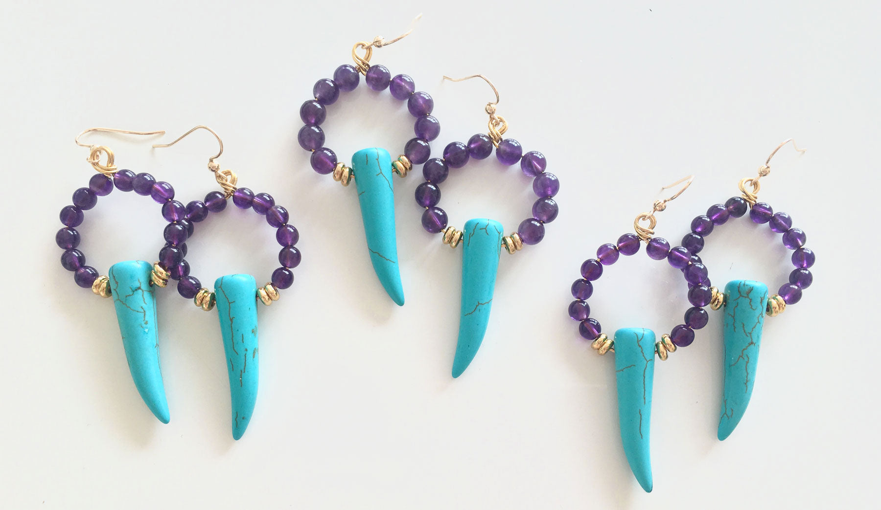 BO Nouveau Monde earrings - perles amethyste