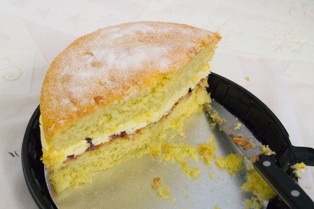 Delicious Victoria sandwich cake from our friends NomNom Cupcakery