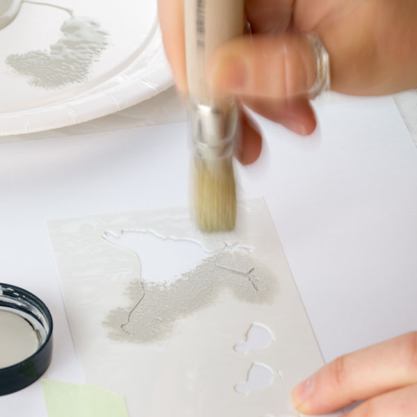 Use a 'woodpecker' stabbing motion to apply paint to the stencil - How to stencil tutorials from The Stencil Studio Ltd - Basics of stenciling