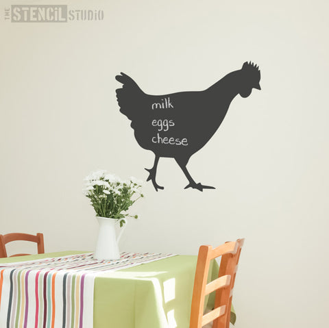 Extra Large Chicken Wall Stencil for home decor from The Stencil Studio - Stencil Size XL