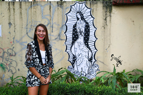 Scarlett Baily, mural Virgen de Guadalupe, Street Art, Colonia Roma Norte, Ciudad de México, 2015.