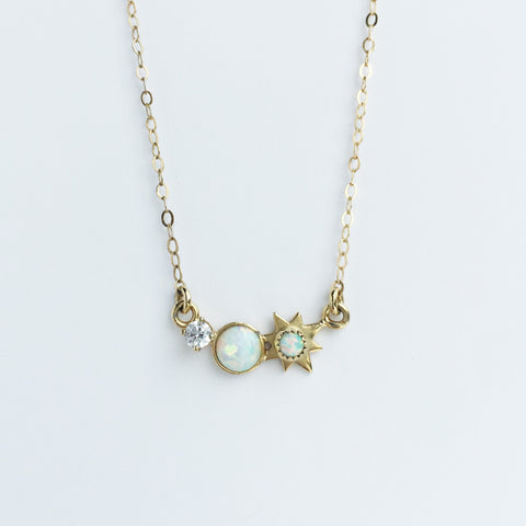 3 wishes opal and diamond pendant necklace