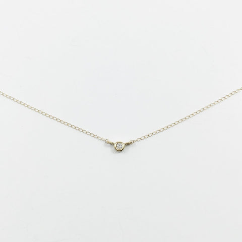 14K gold solo diamond necklace