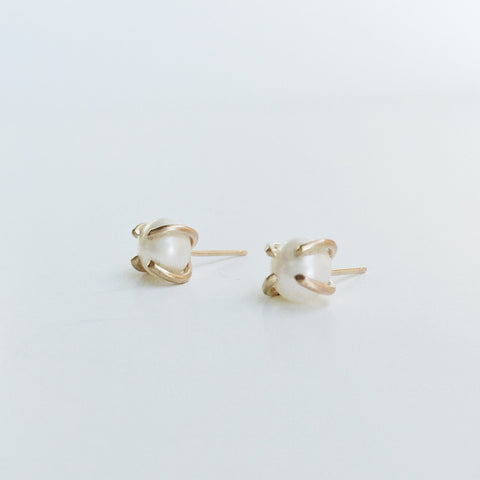 Cream Pearl Studs by Foe and Dear