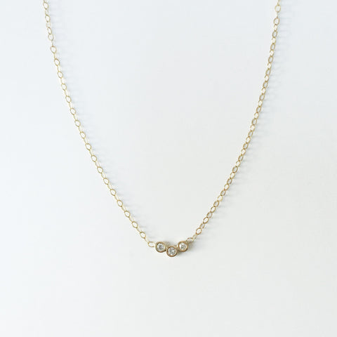 Gold Diamond Trio Necklace by La Kaiser