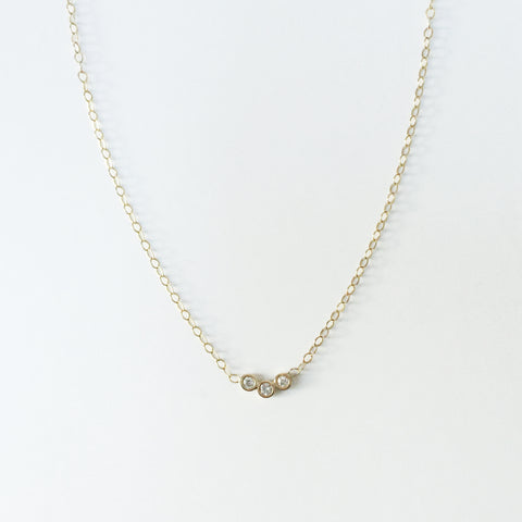 14K gold and diamond trio necklace