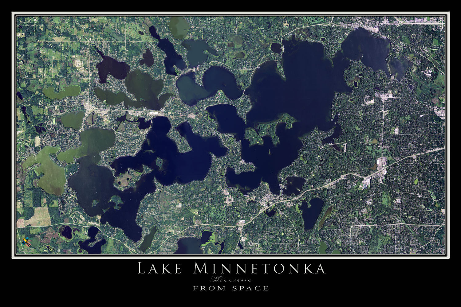 The Mille Lacs Lake Minnesota Satellite Poster Map Home Décor Globes And Maps 5901