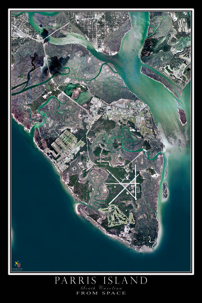 Parris Island Marine Recruit Depot South Carolina From Space Satellite