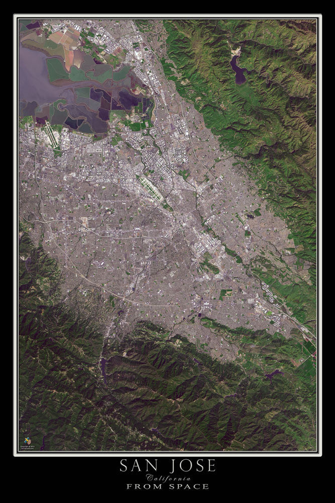 The San Jose California Satellite Poster Map
