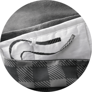 The Endy Weighted Blanket + Secure anchor ties hold the weighted core in place