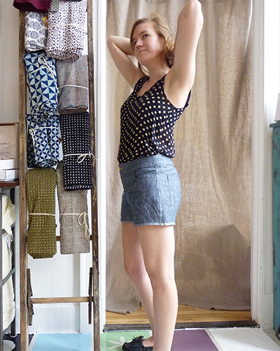 linen denim grainline maritime shorts