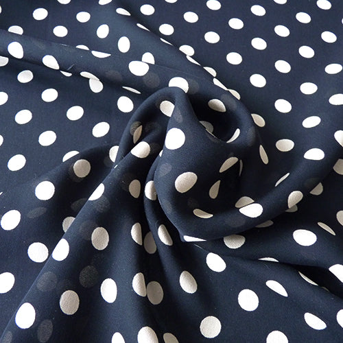 black silk polka dot fabric