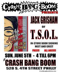 Jack Grisham of T.S.O.L. Crash Bang Boom in-store poster