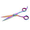 a little opened hair cutting scissor in rainbow color