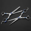 hair cutting and hair thinning scissors opened