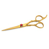 dragon handle hairdressing scissor in golden color