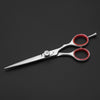 Best Hair Cutting Scissors silver color with red finger rings