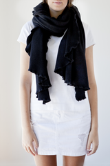 RHODES FRILL EDGE WRAP - Charcoal Grey