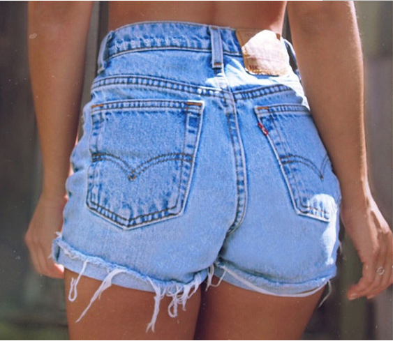 high waisted ripped jeans shorts