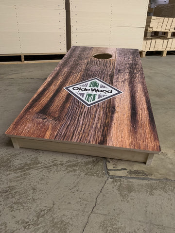 Custom cornhole board design for Olde Wood Limited