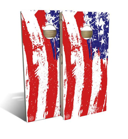 Picture of Painted American Flag Cornhole Board Set