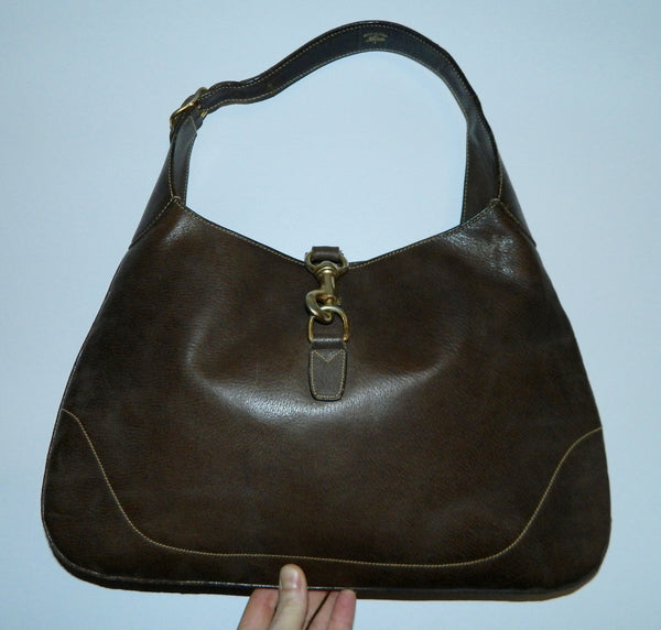 Vintage Gucci 1960s Black Leather Kelly Hand Bag at 1stDibs