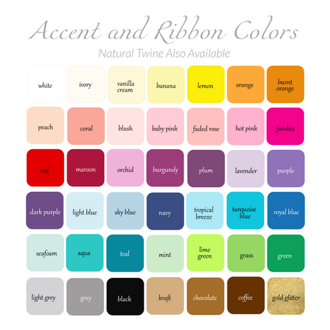 Heart/Accent and Ribbon Color Options