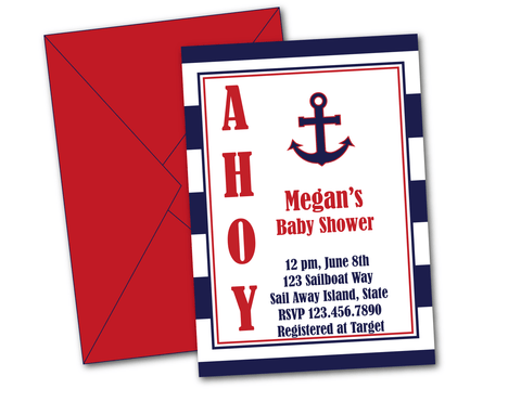 printable and emailable nautical baby shower invitations - Celebrating Together