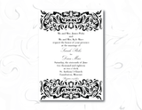decorative swirl printable wedding invitation