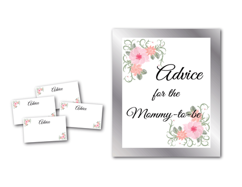 Advice for the mommy to be sign and advice cards - Celebrating Together