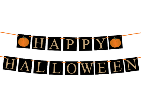 black diy happy halloween banner - Celebrating Together
