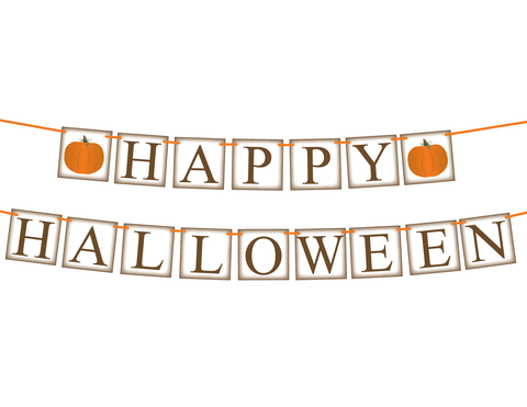printable rustic happy halloween banner - Celebrating Together