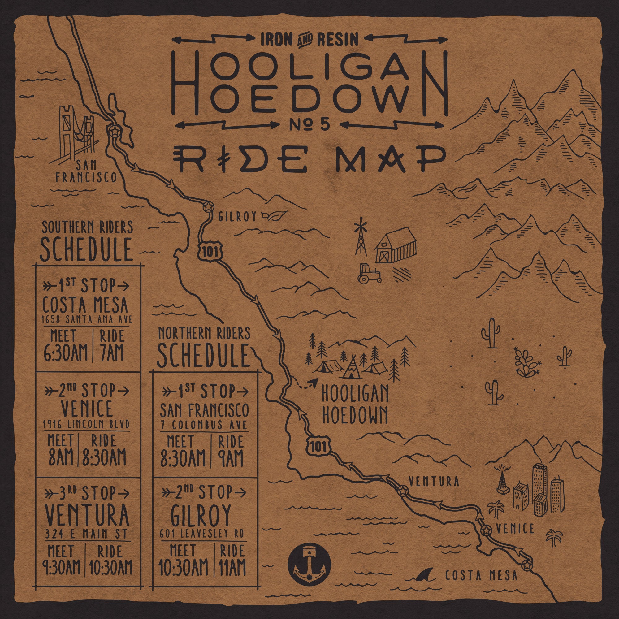 Hooligan Hoedown White Buffalo Ride Map