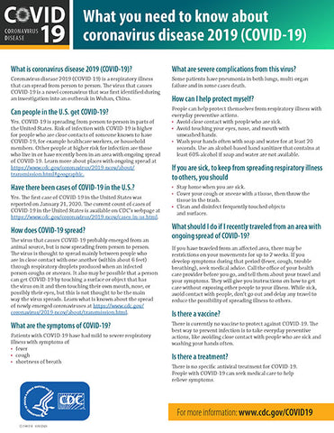 COVID-19 What You Need To Know Poster