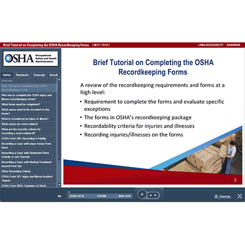 Free Online OSHA Recordkeeping Course