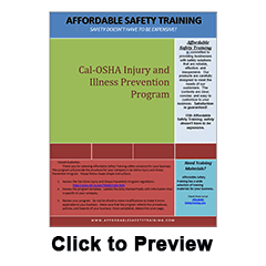 Click to Preview Cal OSHA Injury and Illness Prevention Program