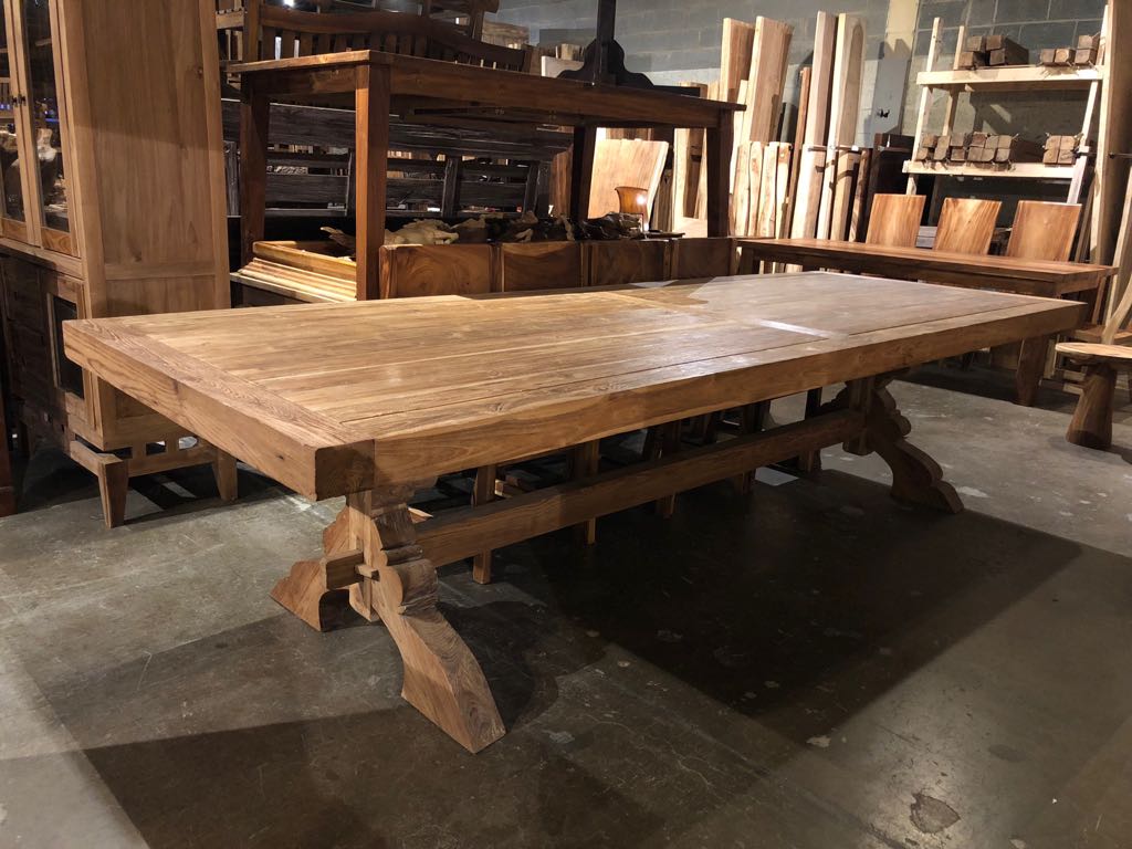 11 feet long dining table reclaimed teak wood