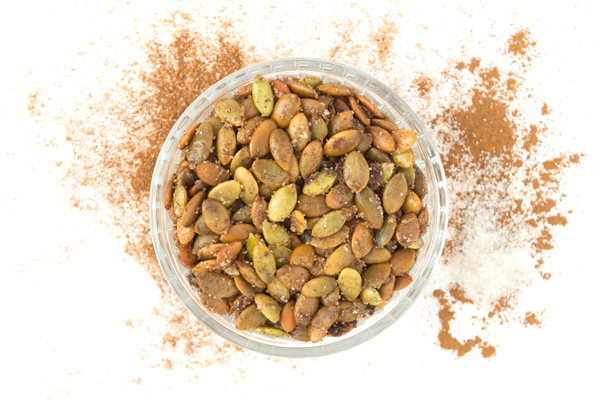 Cinnamon and sugar pumpkin seeds. These will satisfy your sweet tooth by themselves or as an icecream topping. 
